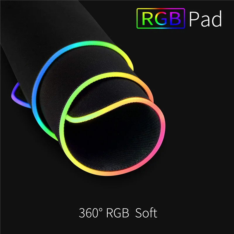RGB Gaming Mouse Pad Large Size Colorful Luminous for PC Computer Desktop 7 Colors Mouse aperçu 5