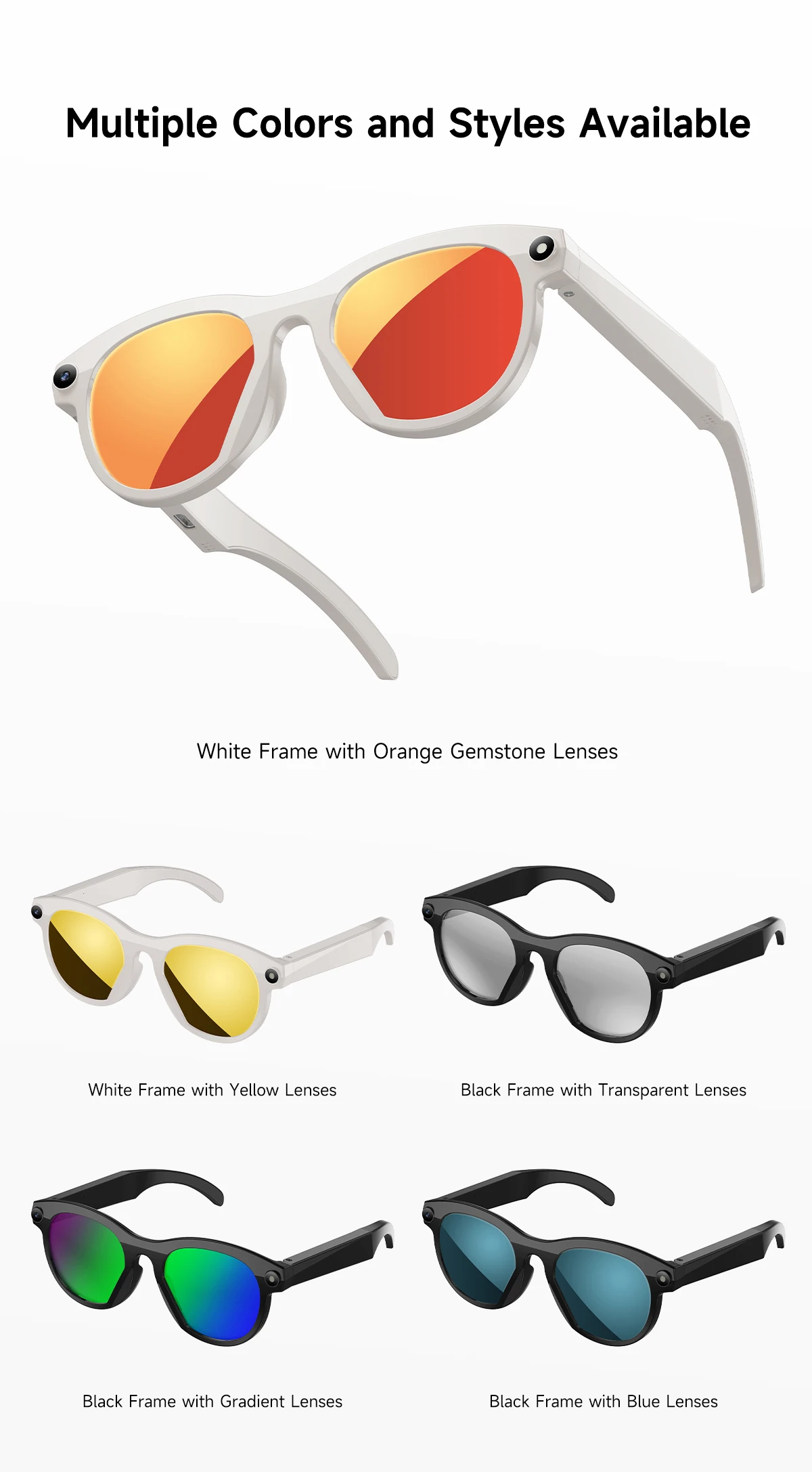 Sztuczna inteligencja Inteligentne okulary M88 Inteligentne rozpoznawanie obiektów Tłumacz Odtwarzanie muzyki Połączenie Bluetooth Kamera 2K IP54 W_voghion.com