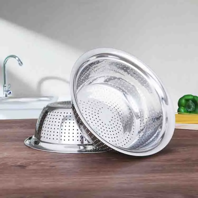 High Quality Stainless Steel Colander Kitchenware Washing Sieve Colander Vegetable Fruit Rice Washing Bowl_5