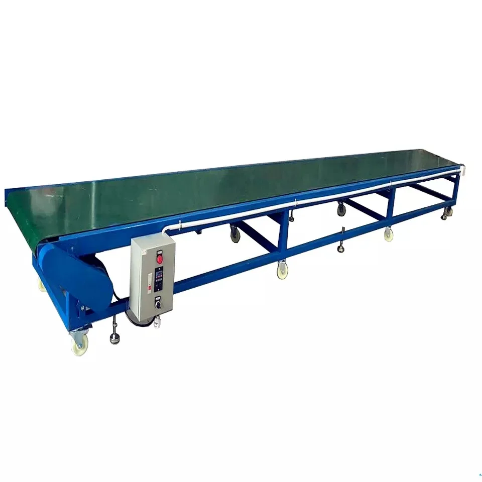 Hongrui High Quality Portable Van Truck Container Unloading Inclined Portable Belt Conveyor