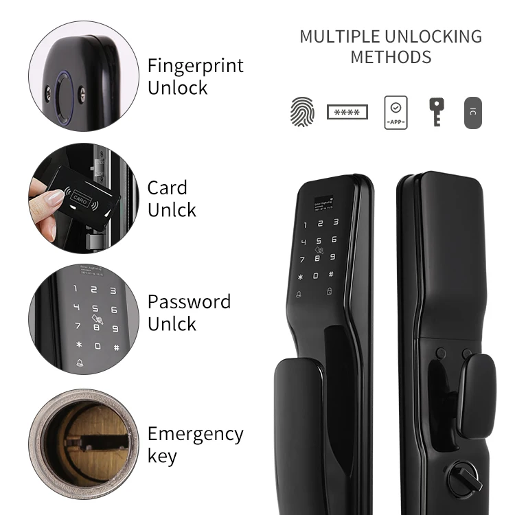 Tuya Door Lock Wifi App Fingerprint Fully Automatic Intelligent Keyless Security Entry Smart Lock