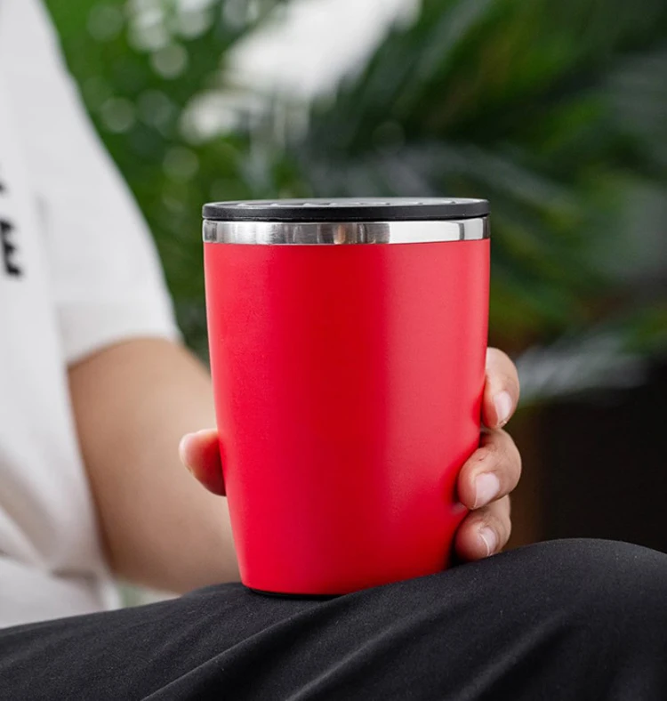 Portable All-In-One Pour Over Coffee Maker Adjustable Hand-mill Burr Grinder with Insulated Tumbler for Travel Camping Hiking