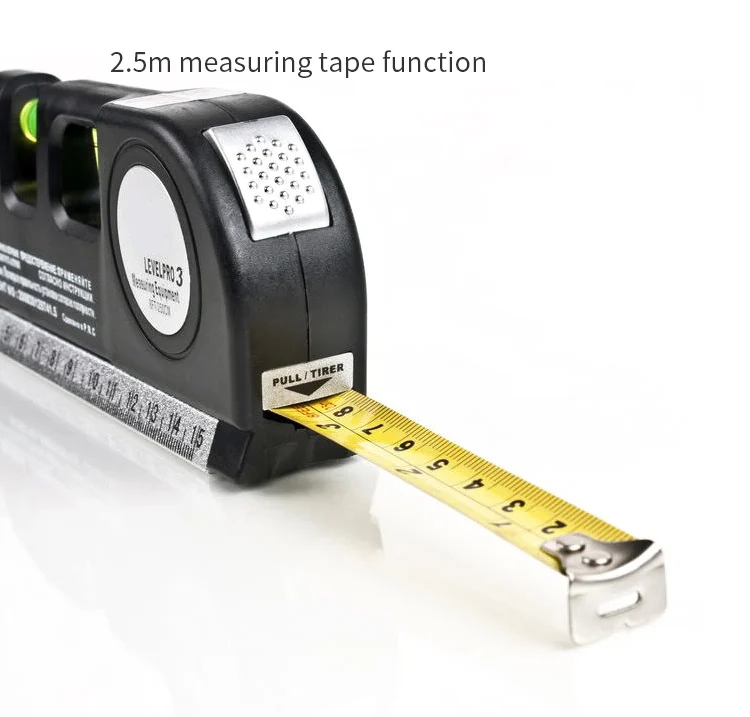 Strumento Di Livellamento Laser Multifunzione, Kit Di Linee Incrociate Standard Con Nastro Standard Da 8 Piedi E 2 5 M E Righello Metrico 98987070 - Foto 3