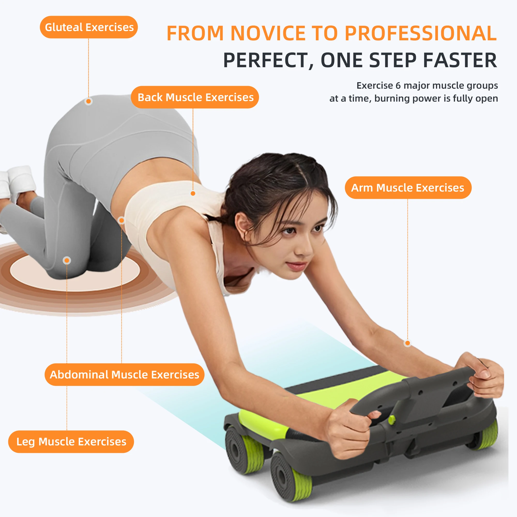 GORDON OEM Factory V12 Automatic Rebound Abdominal Wheel Roller ABS Gym Workout Fitness Equipment Home Exercise Muscle Building