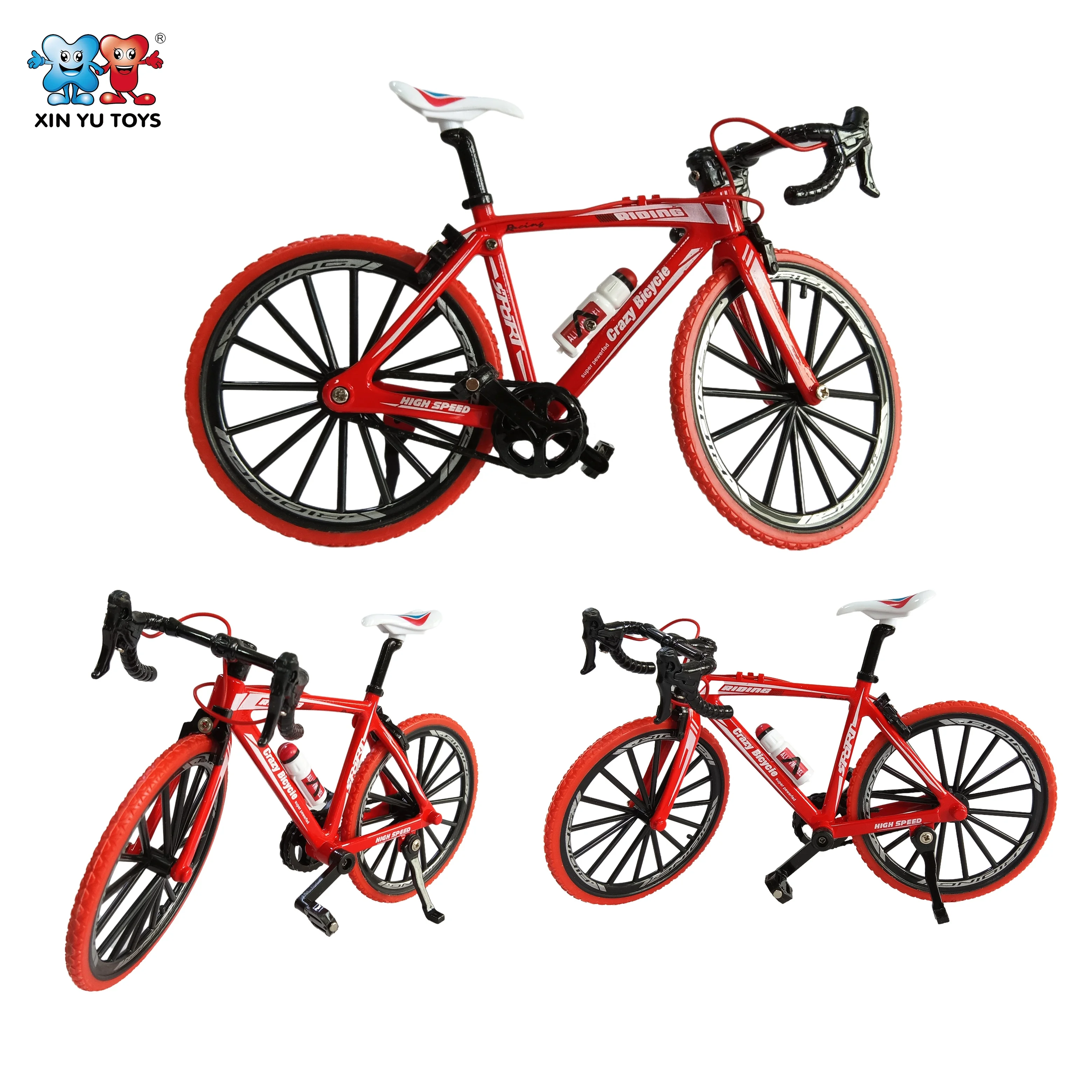 XINYU 1/8 Scale Bicycle Toys Model for Kids Die Cast Sport Mountain Bike  Colors