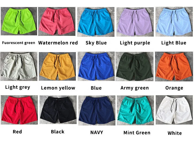 Top Apparel Quick Dry Breathable Men Shorts Summer Various Color Beach Wear Custom Embroidery  Trunk Men's Swim Shorts755_voghion.com
