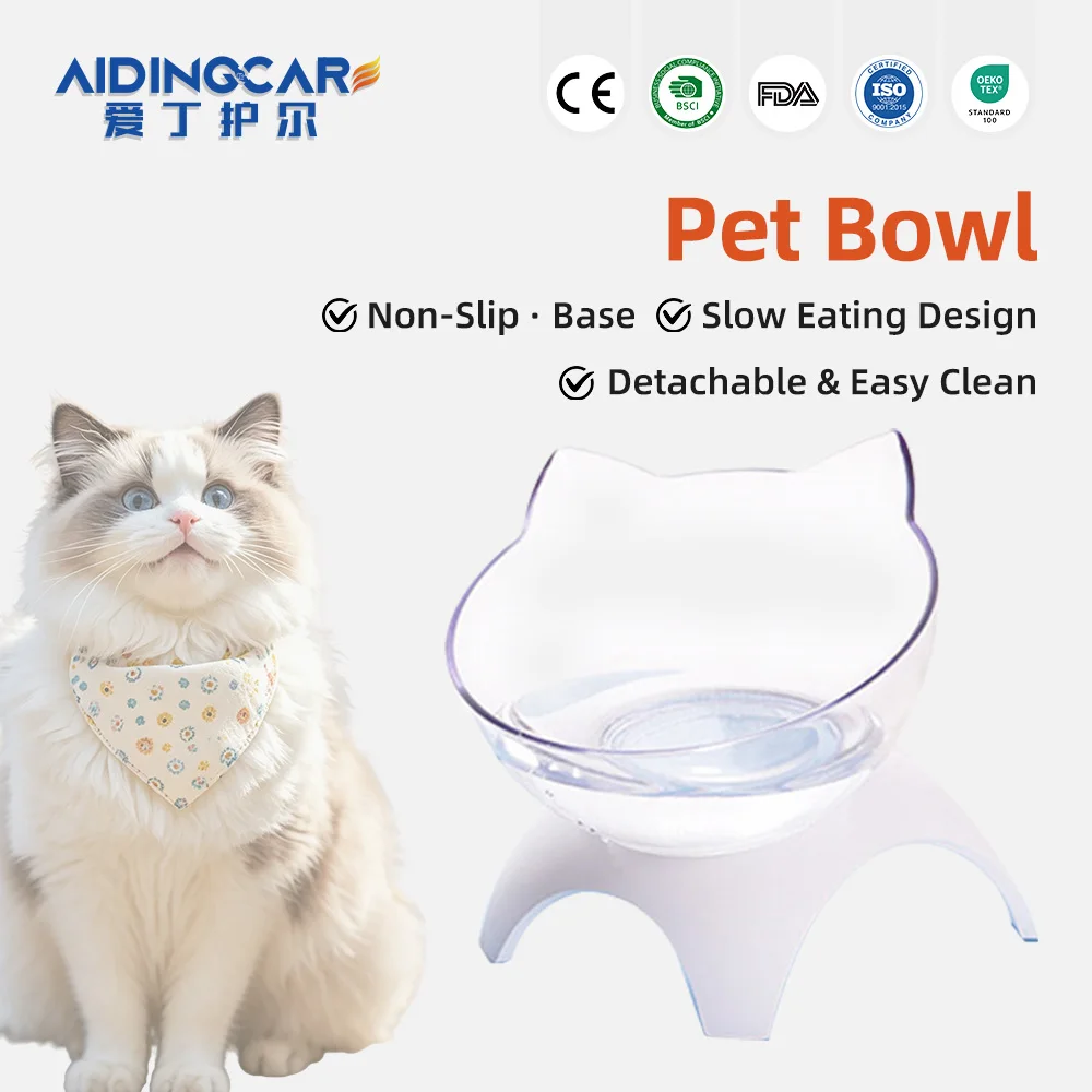 Wide Dish Non Slip Elevated Cat Food Bowls with Raised Stand for Puppy - product detail 1