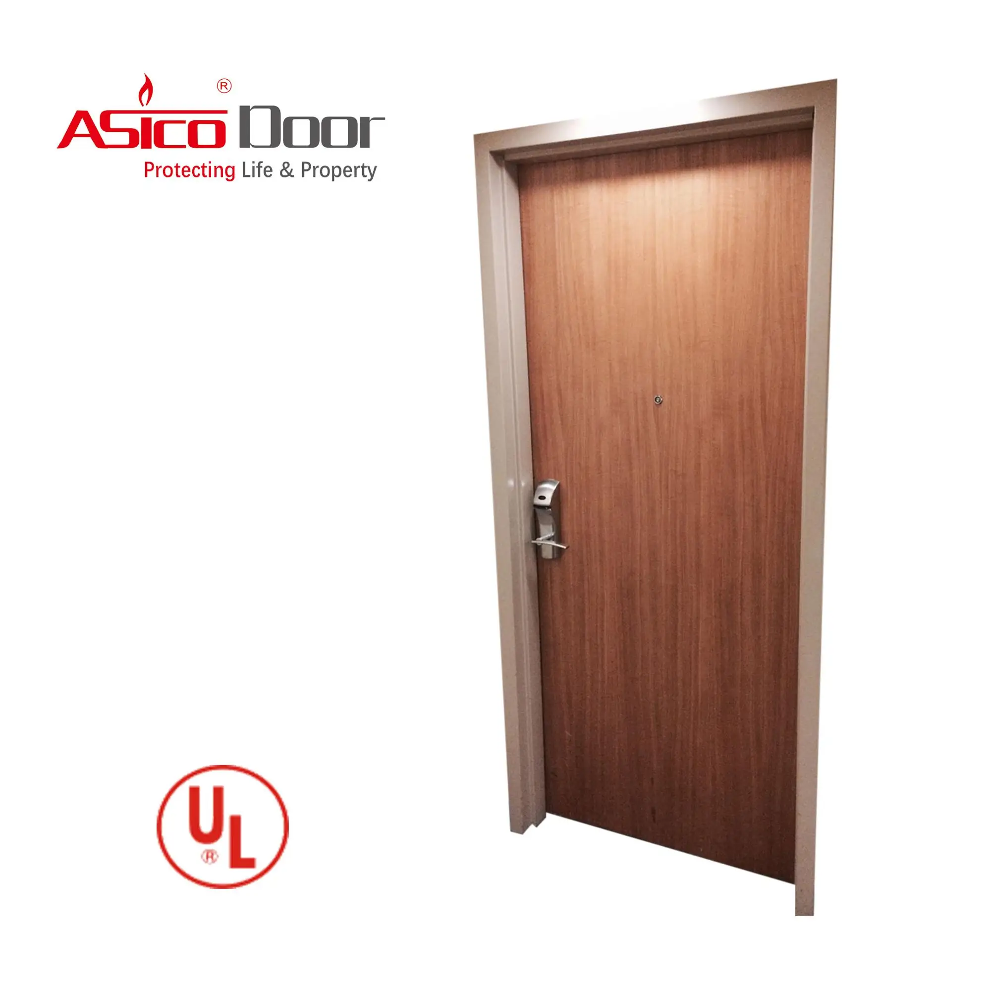 ASICO BK80 Fire Rated Solid Wooden Door With UL Certification