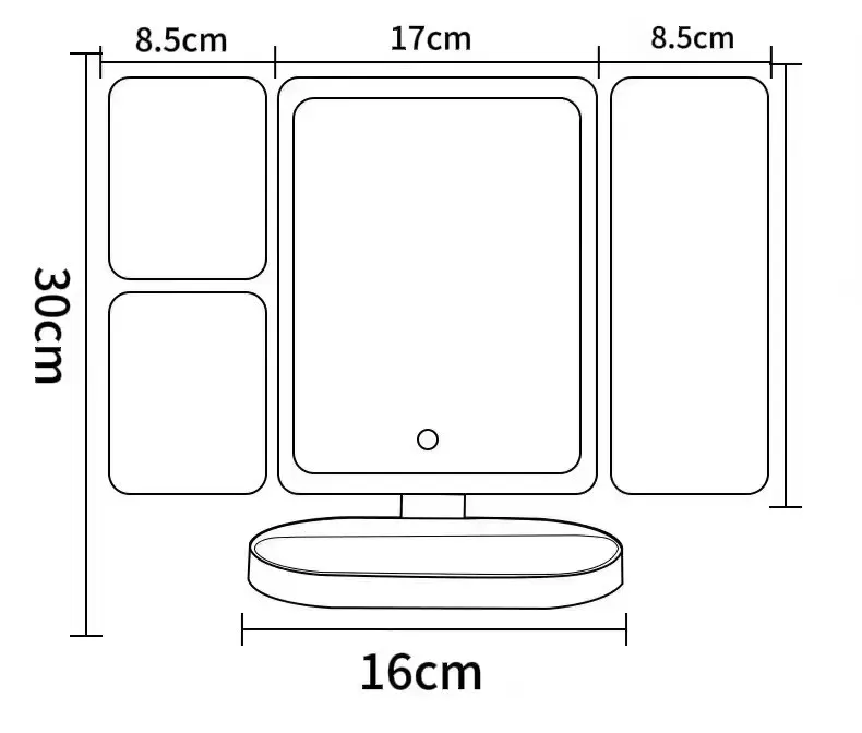 Latest Foldable Vanity LED Lighted Makeup Mirror Touch Screen 1X/2X/3X Magnification for Cosmetics