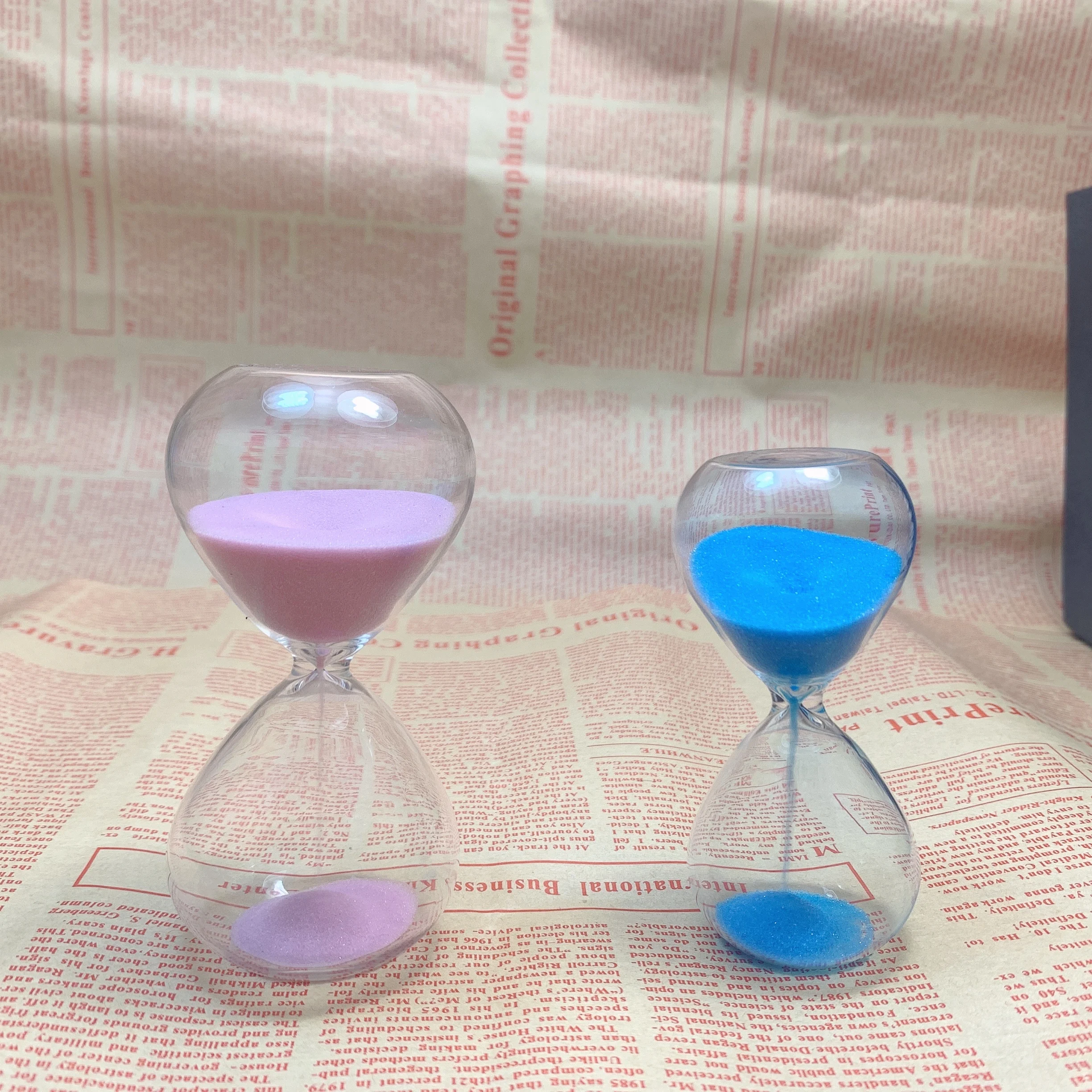 Mini Sprayed Color Glass Hour Glass 2 Min Transparent Glass Sand Timer With Customized Logo