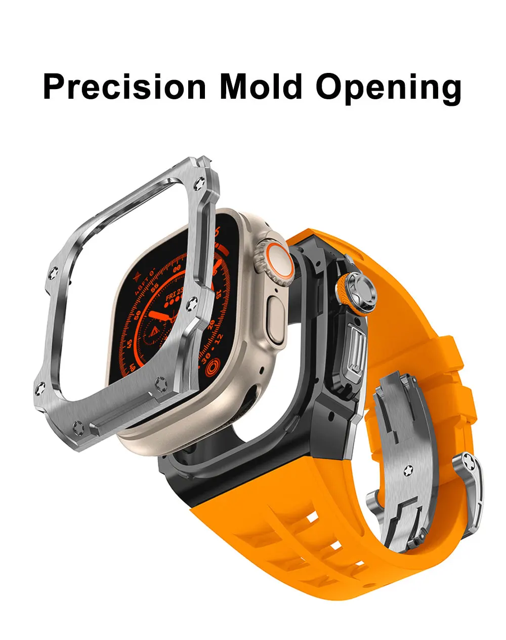 product laudtec luxury carbon fiber titanium smart watch band for watch compatible skeleton bottom cover design highly sensitive watch-7