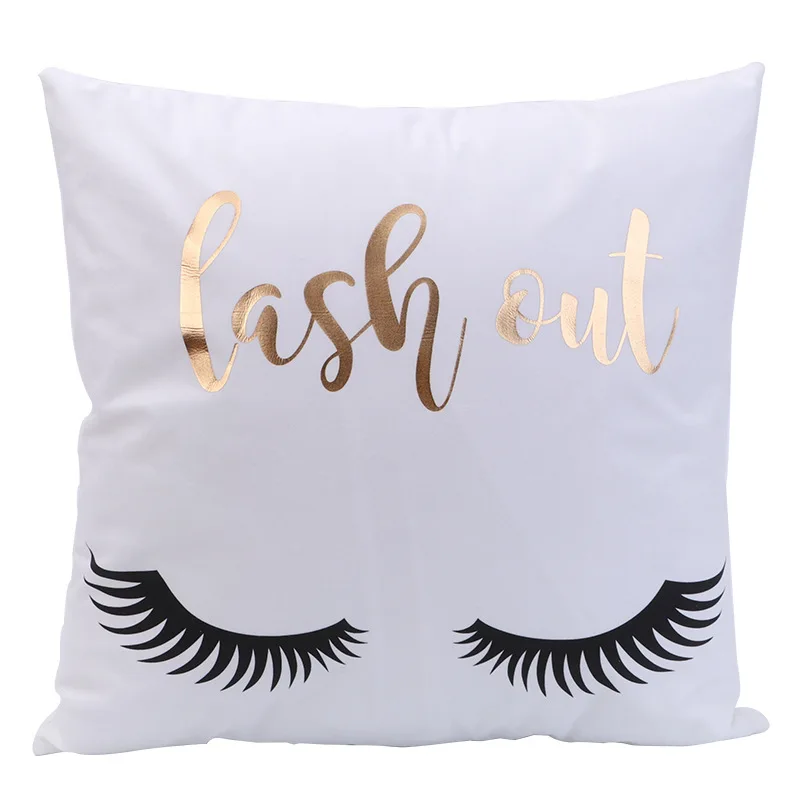 Бархат печатных Золотой подушки дома украшены Белый Чехлы для