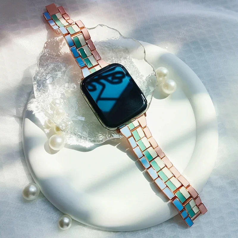 Apple Watch Series8 7 6 5 4 SE用バンド レインボー Rabini Metal