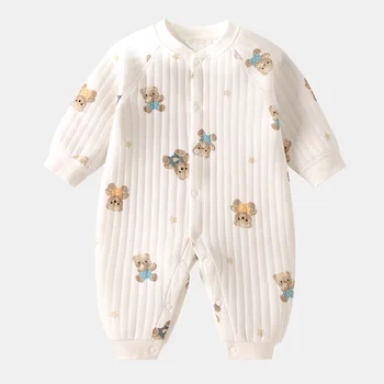 Baby clothes Autumn and winter warm one piece baby pajamas newborn baby jumpsuit