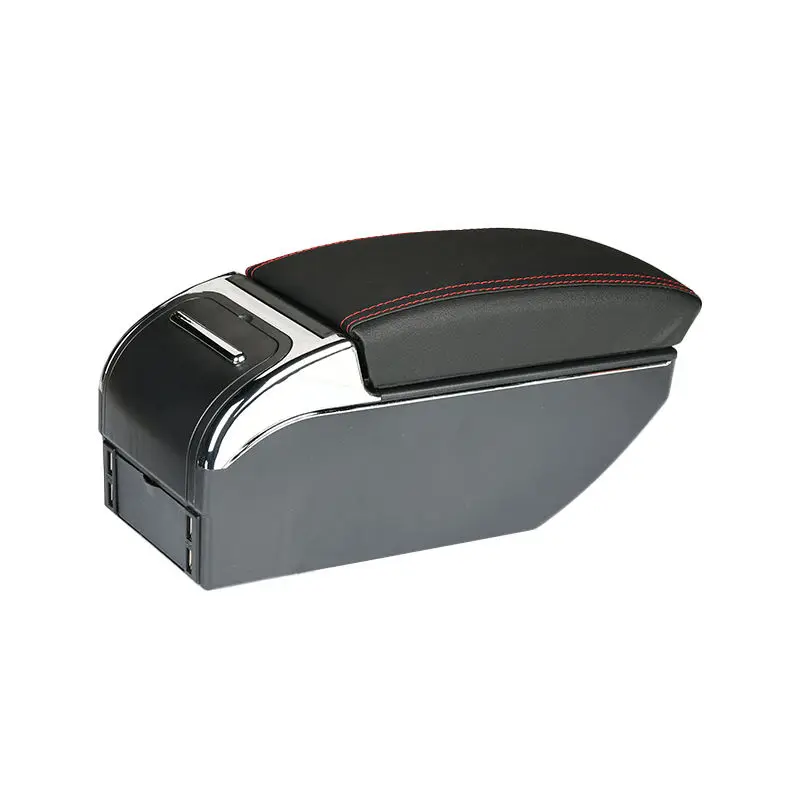 product car storage case black armrest box center console organizer-6
