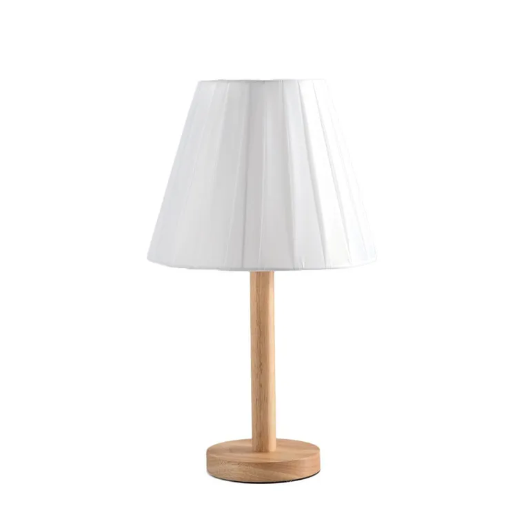 Bedroom Wood Home Study Hotel Bedside Desk Light LED Wooden  Table Lamp