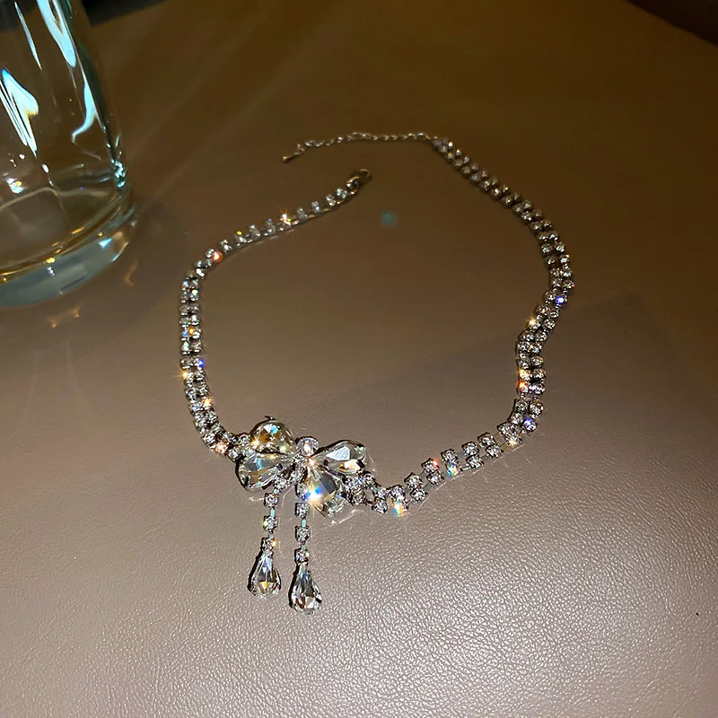 Crystal Butterfly Pendant Necklace