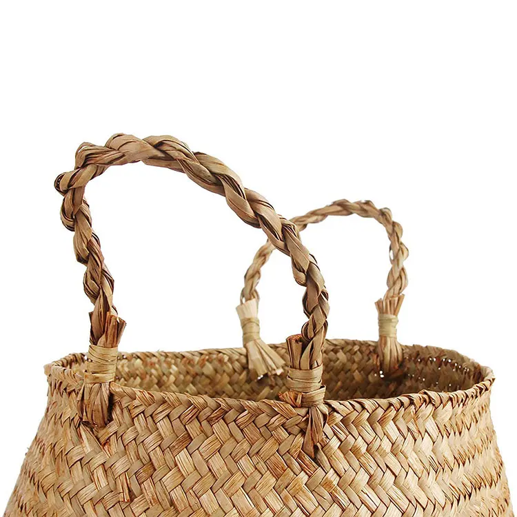 Woven Seagrass Belly Basket Natural Eco Friendly Wholesale Rattan ...