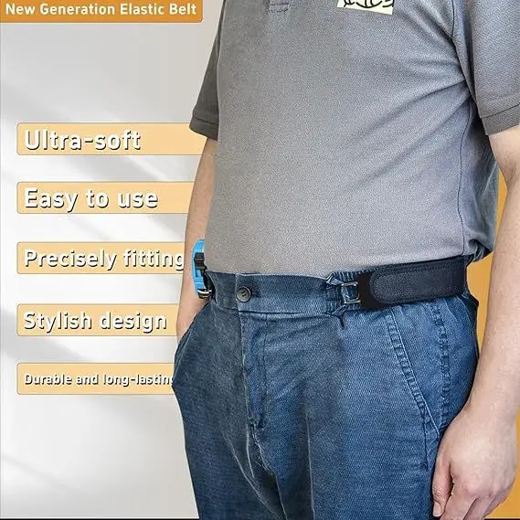 Adjustable Unisex Elastic Iron Hook Belt