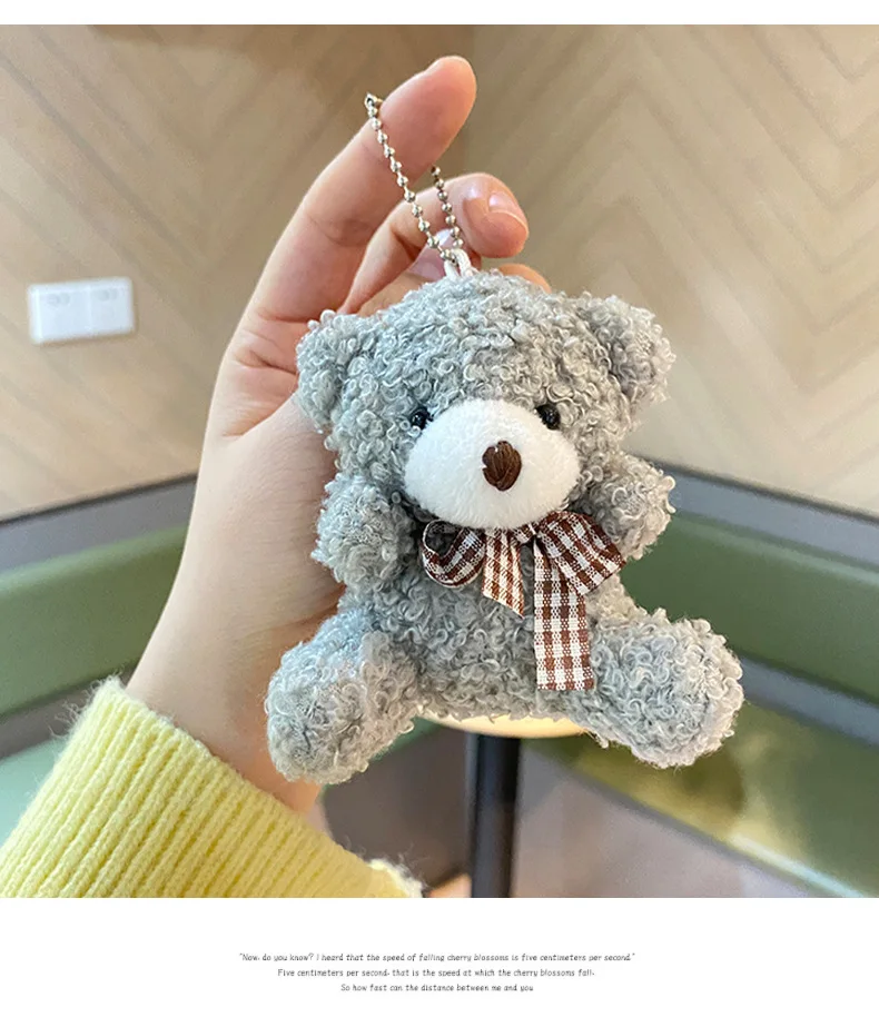 Set Portachiavi In Peluche Kawaii – Orso Marrone, Coniglio E Cane Con Ciondolo A Cuore