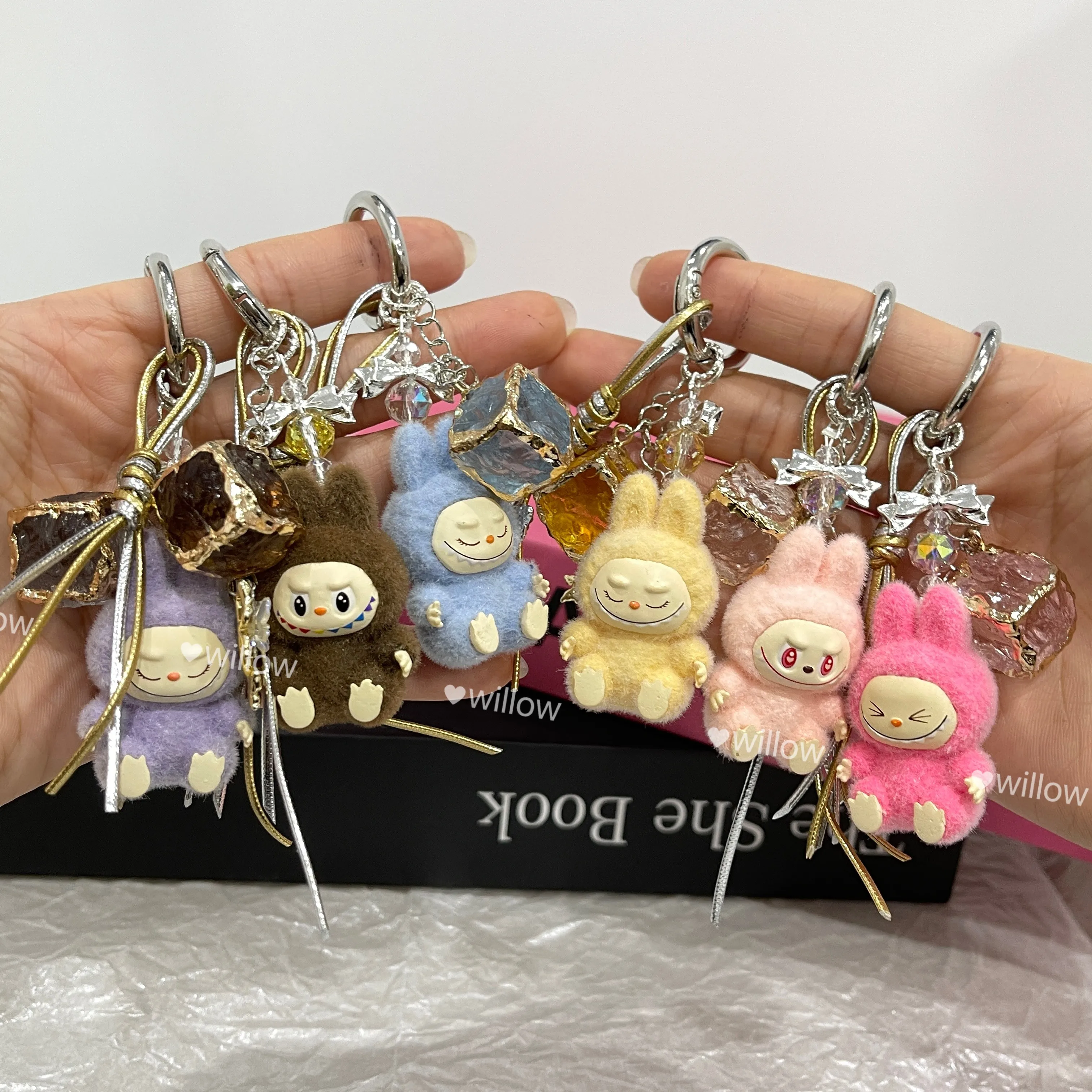 1.9usd Labubu key chain Custom Car Key chain Bag accessories Phone Charm luxury 3D Cup chain for phone car key bag