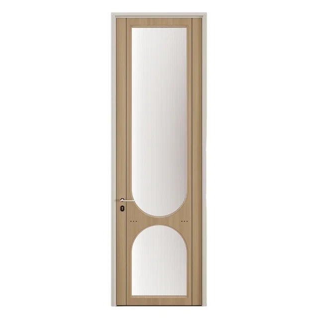 PVC Doors Home Entrance Design Exterior Protective Solid Door Single Panel Glass Wooden Door Interior Security
