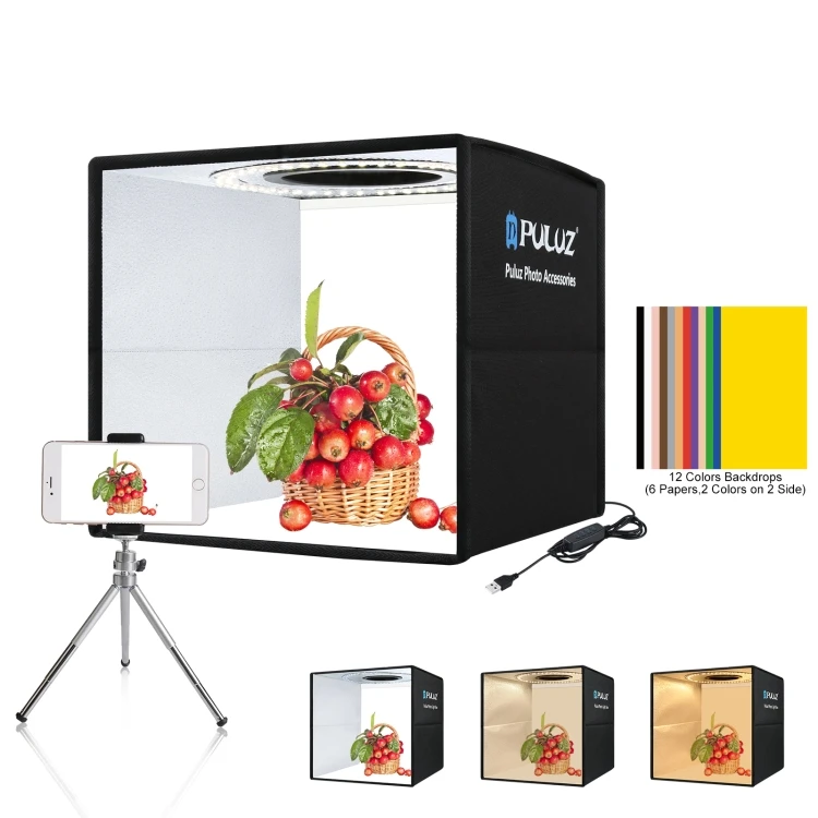 PULUZ 25cm Photo Light Box Kit Led Light Box Photography Light