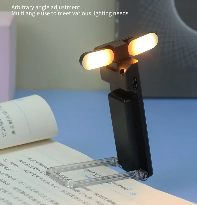 New 2 Switch USB Charging Portable Clip Light Table Lamp Eye protection Mini LED Card Book Light