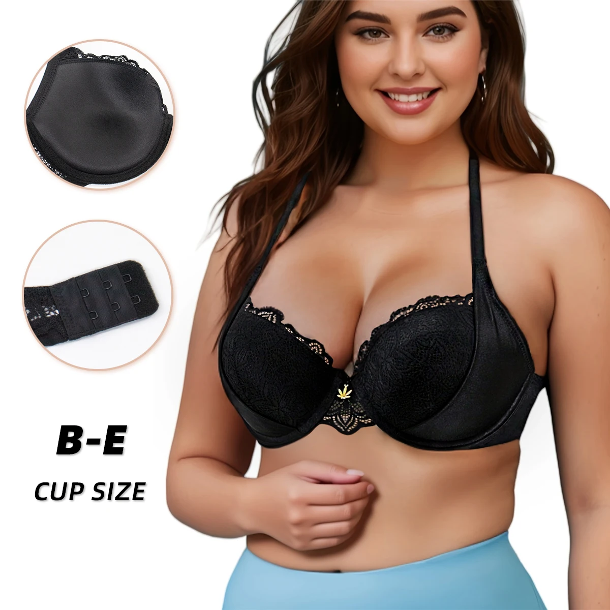 Floral Lace Gather Underwire Bra