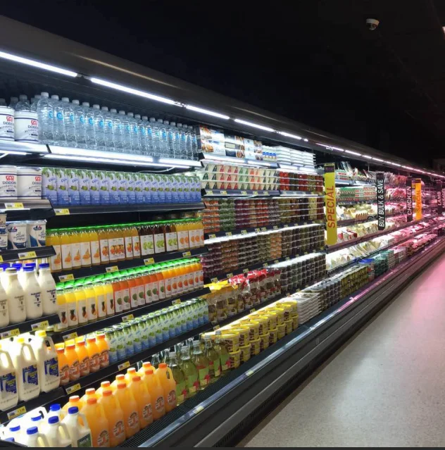 DMM Series Wall Mounted Refrigerator Open Display Fridge in Supermarket