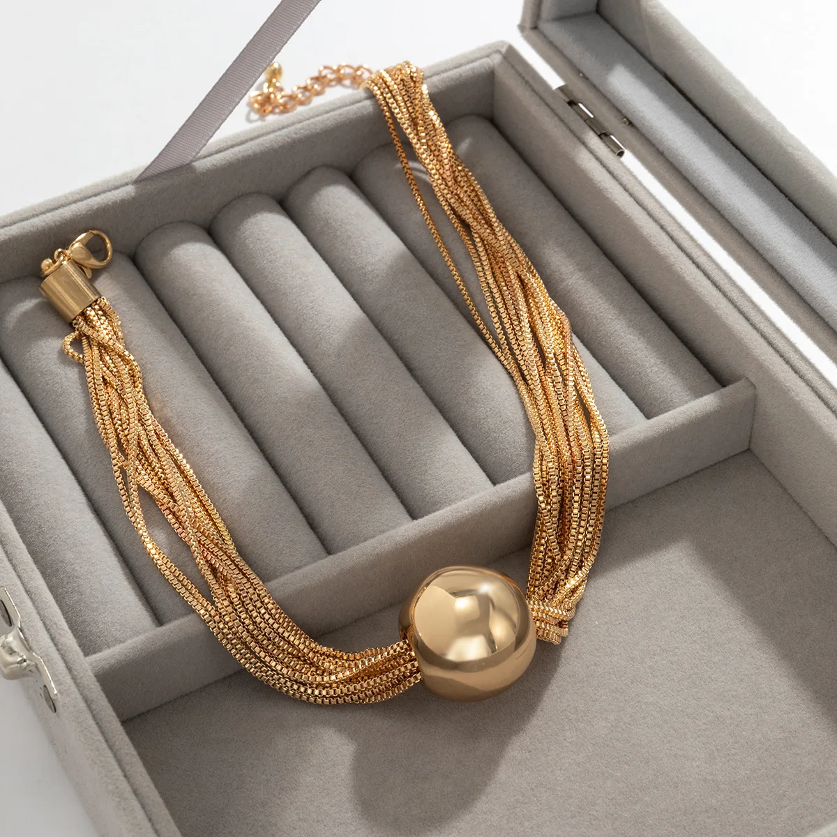 Punk CCB Material Big Ball Choker Necklace for Women