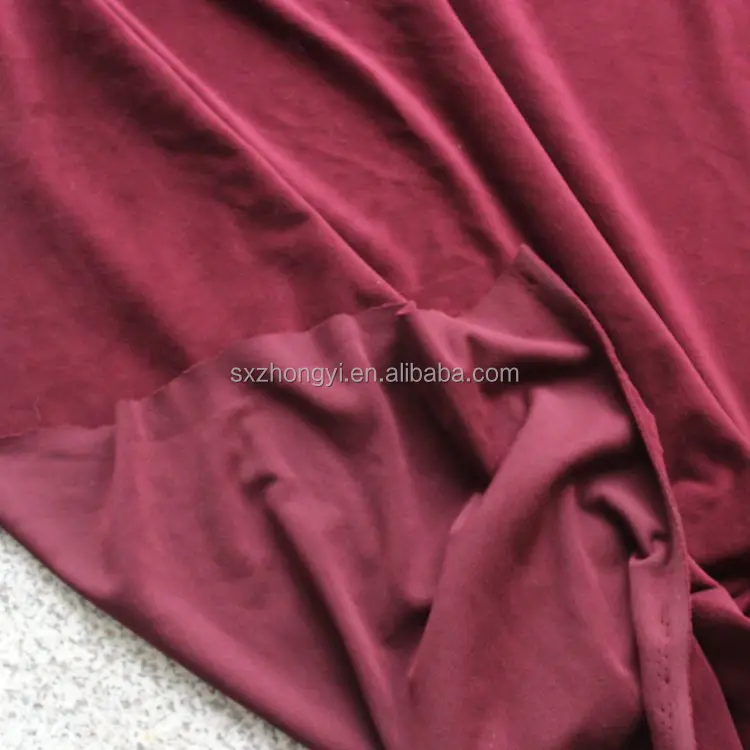 95% Polyester 5% Spandex Angola Red Super Soft Velvet Polar Fleece for Cloths Blanket