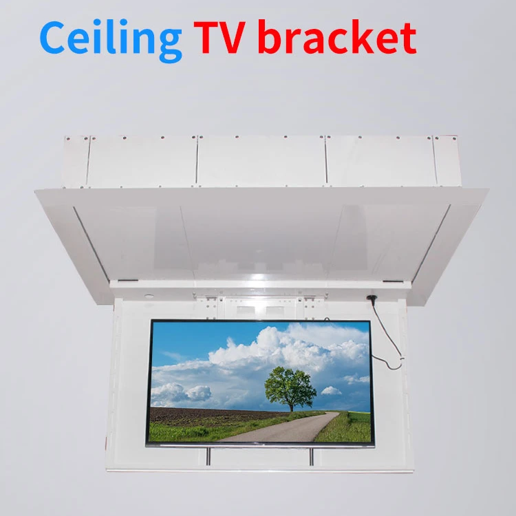 New 32-75 inch TV Exclusive High-end Central Control Electric Pop up Ceiling TV Lift Flip up Ceiling TV Mount For Meeting Room