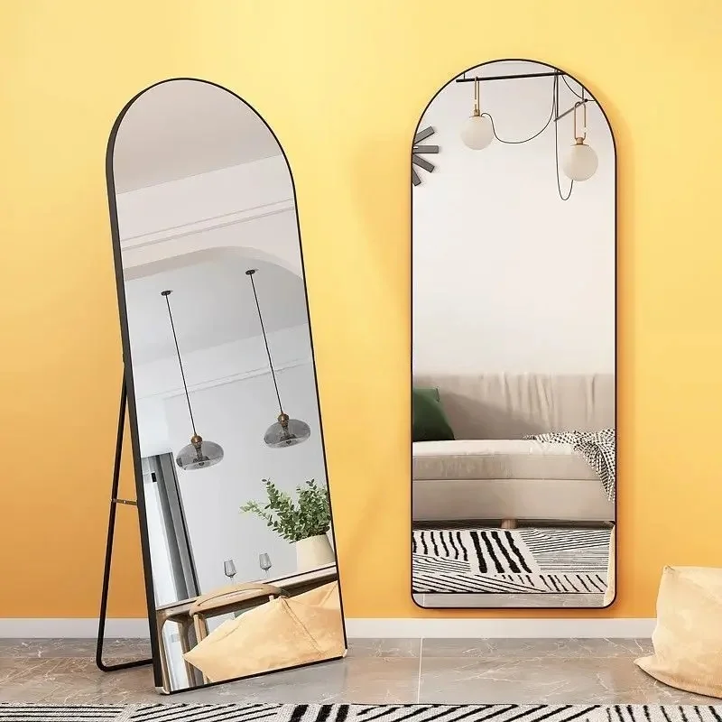 Aluminum Alloy Framed Customized Arch Mirror Modern Large Floor Standing Full Length Body Wall Dressing Mirror