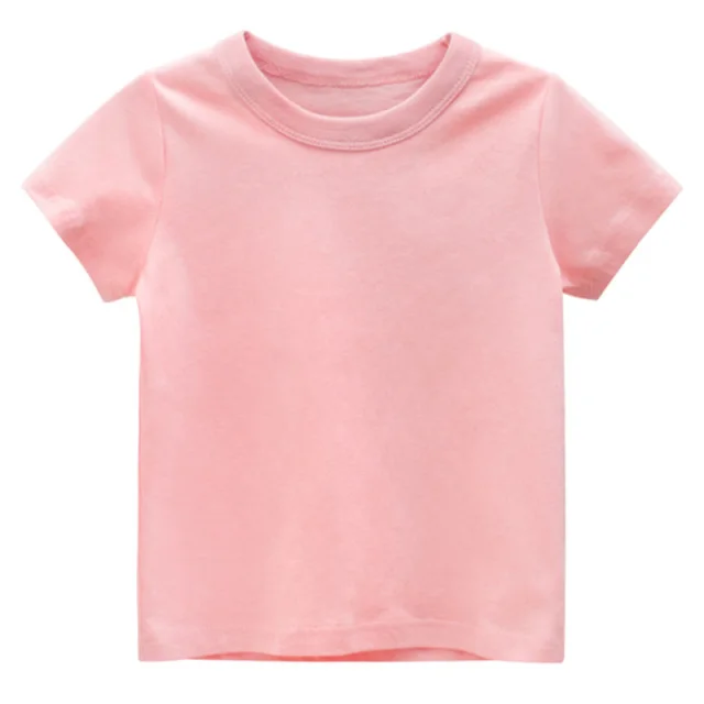 Kids Plain T Shirt Tops For Child Boys Girls Baby Toddler Solid Blank ...