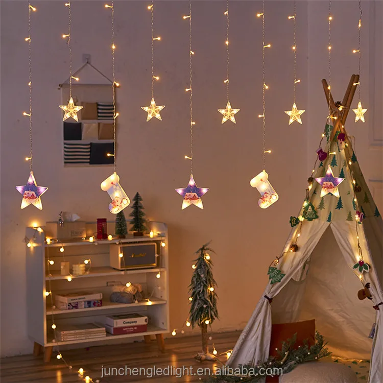 Étoile de Sapin de Noël Rotative Flocon de Neige Pailleté 3D avec 6
