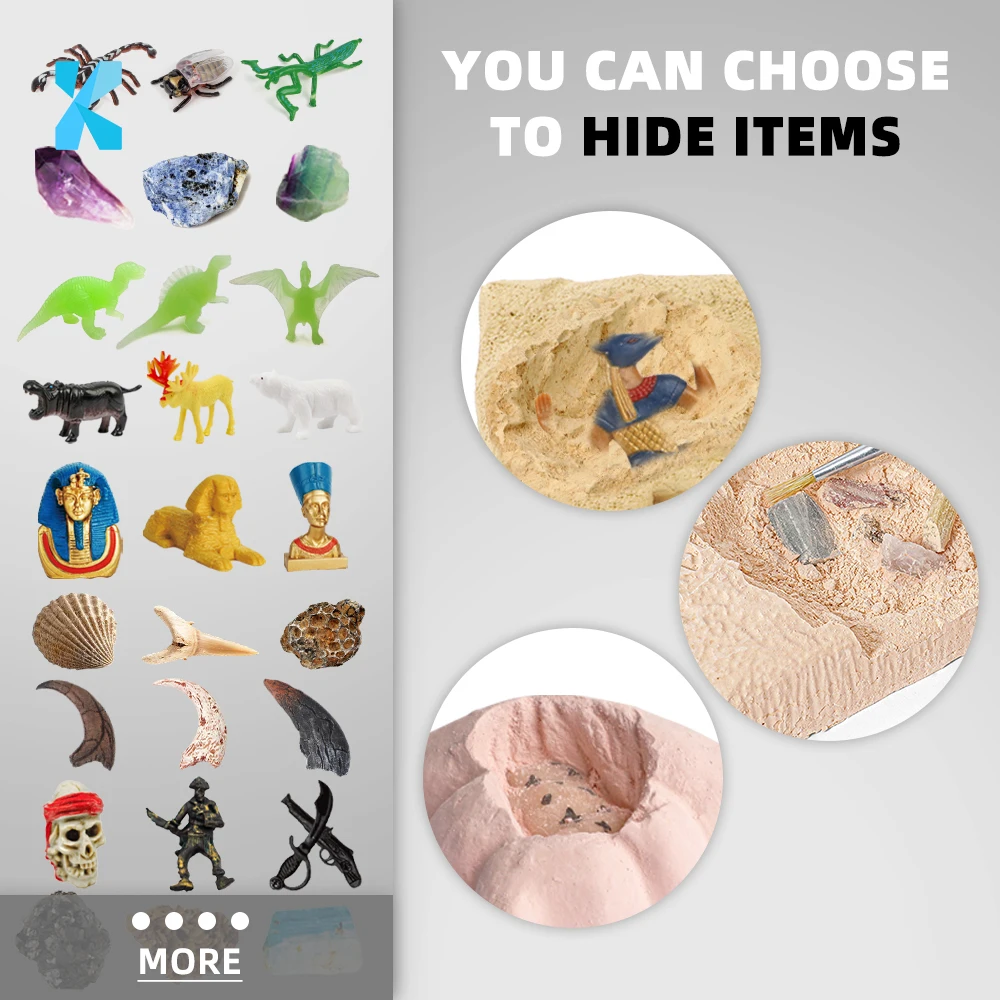 High Quality Dinosaur Skull Excavation Kit Dino Dig up Kit Head Skeleton Decor Archaeology Science Gift Educational Toy for Kids
