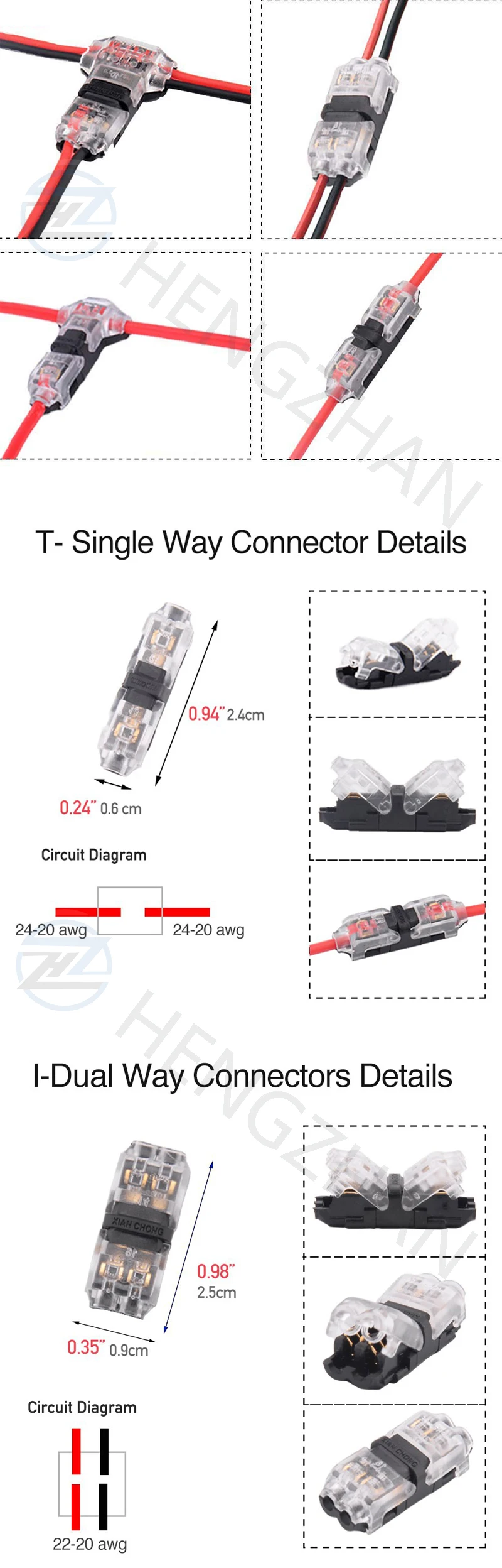 Cavo connettore 2 pin 2 vie universale Compact Wire T Tap connettori rapida Splice filo terminali Stripping free connettore elettrico 5PCS 