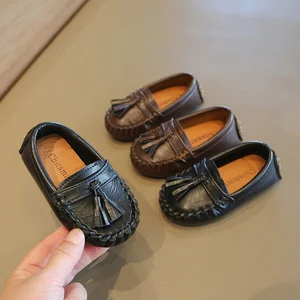Tassel Design Boys Designer Dress Shoes Wholesale British Styles Baby Child Casual Footwear PU Leather Shoes Fashion Fall Kids
