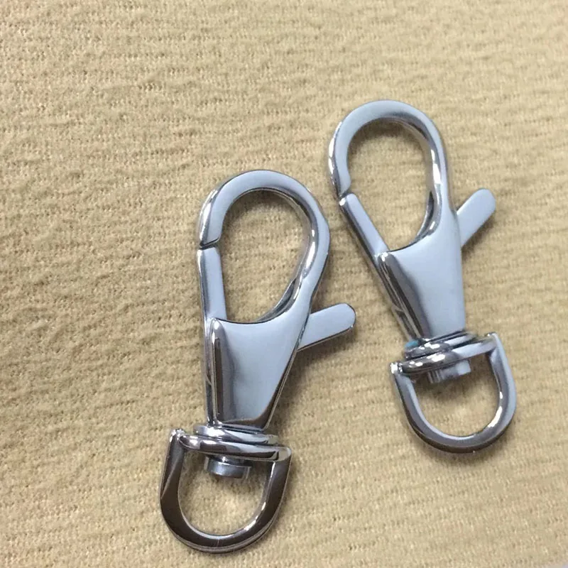 35mm Stainless Steel 316 Swivel Carabiner Packsack Buckle Bag Leather Accessories Lobster Clasp Carabiner Custom