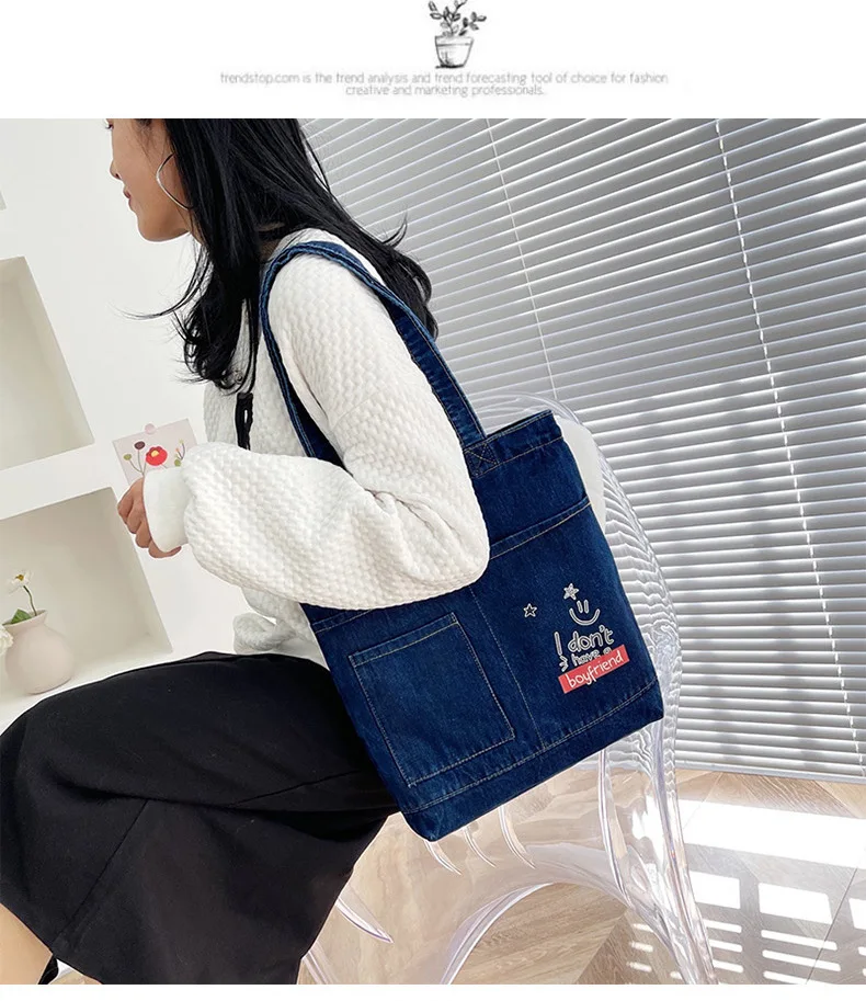 Wholesale Folding Denim Tote Bags,Denim 