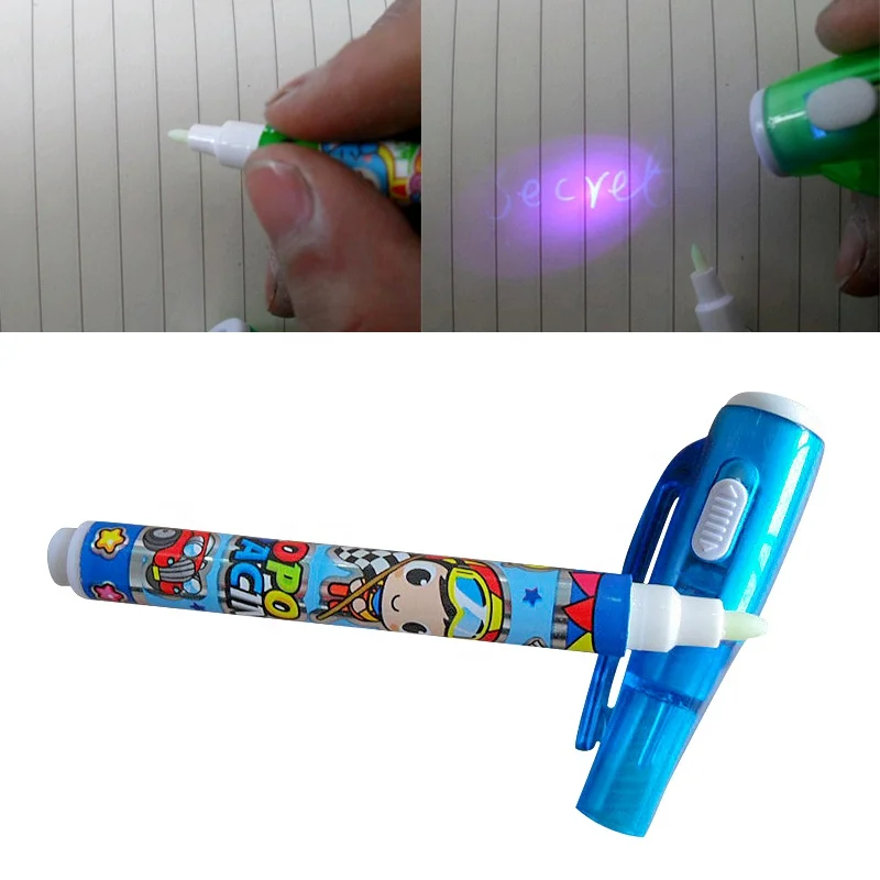 Trade Shop - Penna Magica Ad Inchiostro Invisibile Set 2 Penne Visibile Con Luce Uv Gadget 90917842 - Foto 6