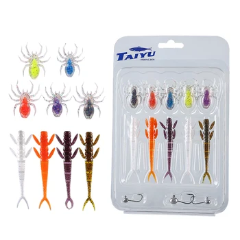 Palmer 3 sizes soft plastic bass fishing lures set TPE swim bait fishing lures soft TPR lures fishing set with jig head hook