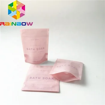 Custom zip lock bag with logo plastic clear see through pink pouch stand up gummy bear sugar candy packaging bags