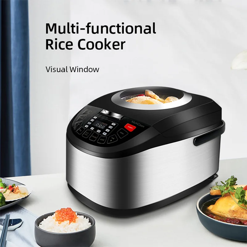 電気マルチ機能炊飯器 5L 商業用 ブラック - デジタルLED・非粘着