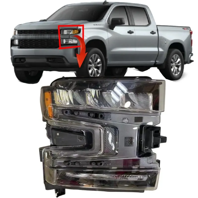 car accessories Chrome Housing Clear Lens Headlight for chevy Chevrolet Silverado 2019 2021 2022 2023