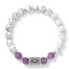 Pulsera vikinga de pino blanco y amatista natural