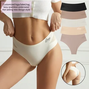 Customized Seamless Soft Thin Anti Bacterial Low Waist Breathable Elastic comfort Fit Sexy Female Adults Underwear Panties
