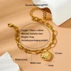 สร้อยข้อมือสองชั้นลายตารางหัวใจ สีทอง