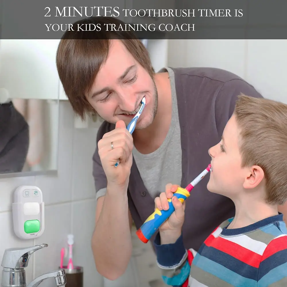 Timer Green/red Indicator Light 2 Minutes Toothbrush Kids Trining Timer Switch with Hook and Loop Tape